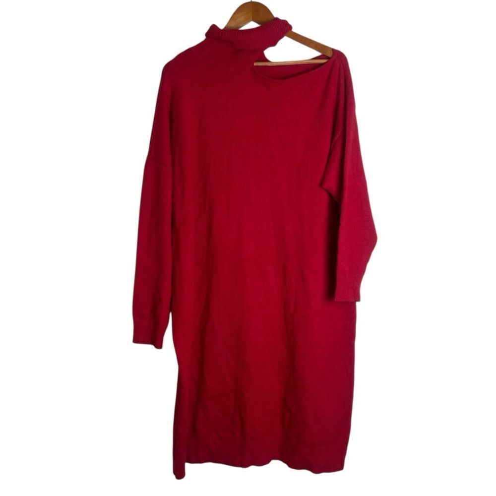 NEW WITH FLAW. Eloquii red knit long sleeve dress